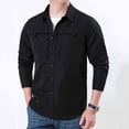 thumbnail image 2 of LWITHSZG Button Down Shirt Men Loose Fit Collared Long Sleeve Shirts Fall Lightweight Going Out Tops Work Casual Outerwear with&nbsp;Pockets, 2 of 6
