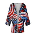 thumbnail image 5 of TrendVibe365 Cardigans for Women Summer Chiffon Floral Print Puff Sleeve Kimono Cardigan Loose Beach Cover Up Casual Blouse Tops Everyday Wear Beach Vacation Outfits Going Out Cardigan, 5 of 5