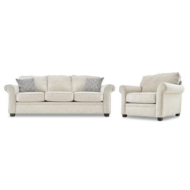 Brayshaw Sofa and Chair and a Half Set Light Beige Walmart.ca
