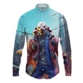 thumbnail image 3 of Camisas de manga larga con estampado 3D de antropomorfismo animal para hombre y mujer, camisas casuales de moda con solapas abotonadas, ropa unisex de gran tamaño, 3 of 5