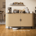 thumbnail image 4 of Waleaf 55" Sideboard Buffet Cabinet with Tambour Sliding Doors, Mid-Century Modern Fluted Console Table for Coffee Bar & Dining Room, 4 of 7