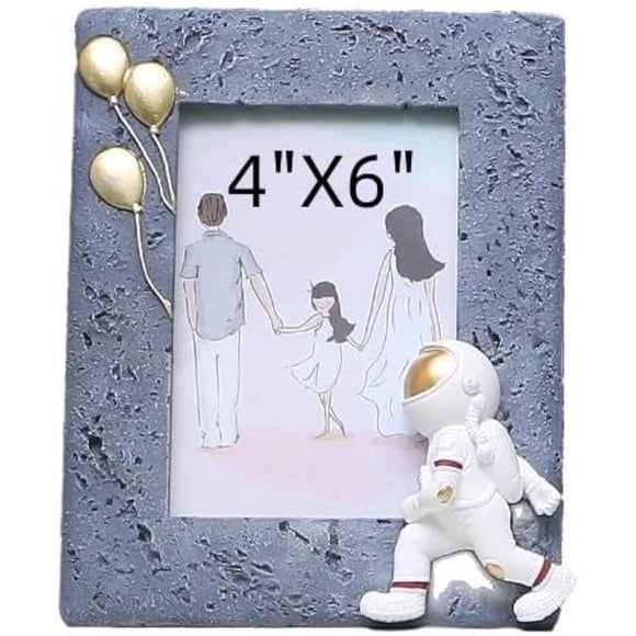 Muyankissu Space Astronaut Rocket Resin Photo Frames Set for Kids Boys (4x6)