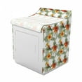 thumbnail image 2 of Hibiscus Washer Cover, Palm Leaves Tropical Blossoms Repeating Print on Plain Background, Dust and Dirt Free Decorative Print, 29" x 28" x 40", Olive Green Orange, by Ambesonne, 2 of 3