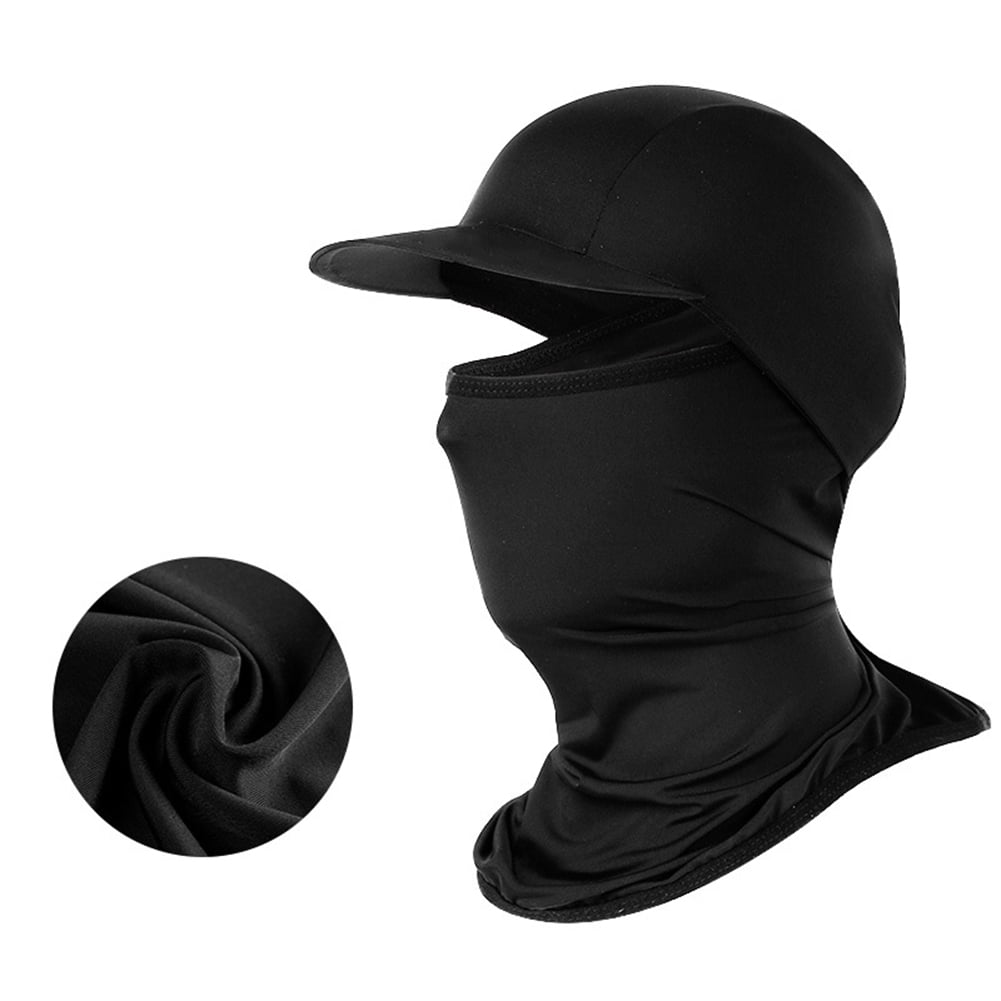 Ice Silk Balaclava Summer AntiUV Hood Elastic Full Face Cover Mask Cap Hat with Brim for