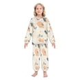 thumbnail image 2 of Fluffy Pajamas Set Fuzzy Winter Warm Pj Sets Pullover Tops and Long Pants Chinese Fans Pattern Small, 2 of 8