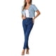 thumbnail image 2 of CHAQUETA DE TRABAJO CON DETALLES EN CONTRASTE PARA MUJERES, V DE CUELLO, MANGA CORTA, DE UN SOLO BOTÓN, TALLA XS, AZUL CLARO, 2 of 6