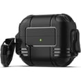 thumbnail image 1 of Airpods 3 Case Cover with Carabiner, [Secure Lock ] ?Armor Airpod 3 Generation Case Cover Hard Shell Protective Shockproof Case Men for Apple Airpods 3rd Gen Case - Black, 1 of 6