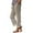 #Khaki, variant on DPTALR Women's Summer Casual Elastic Waist Linen Straight Leg Capri Pants with Pockets,Khaki,Size L