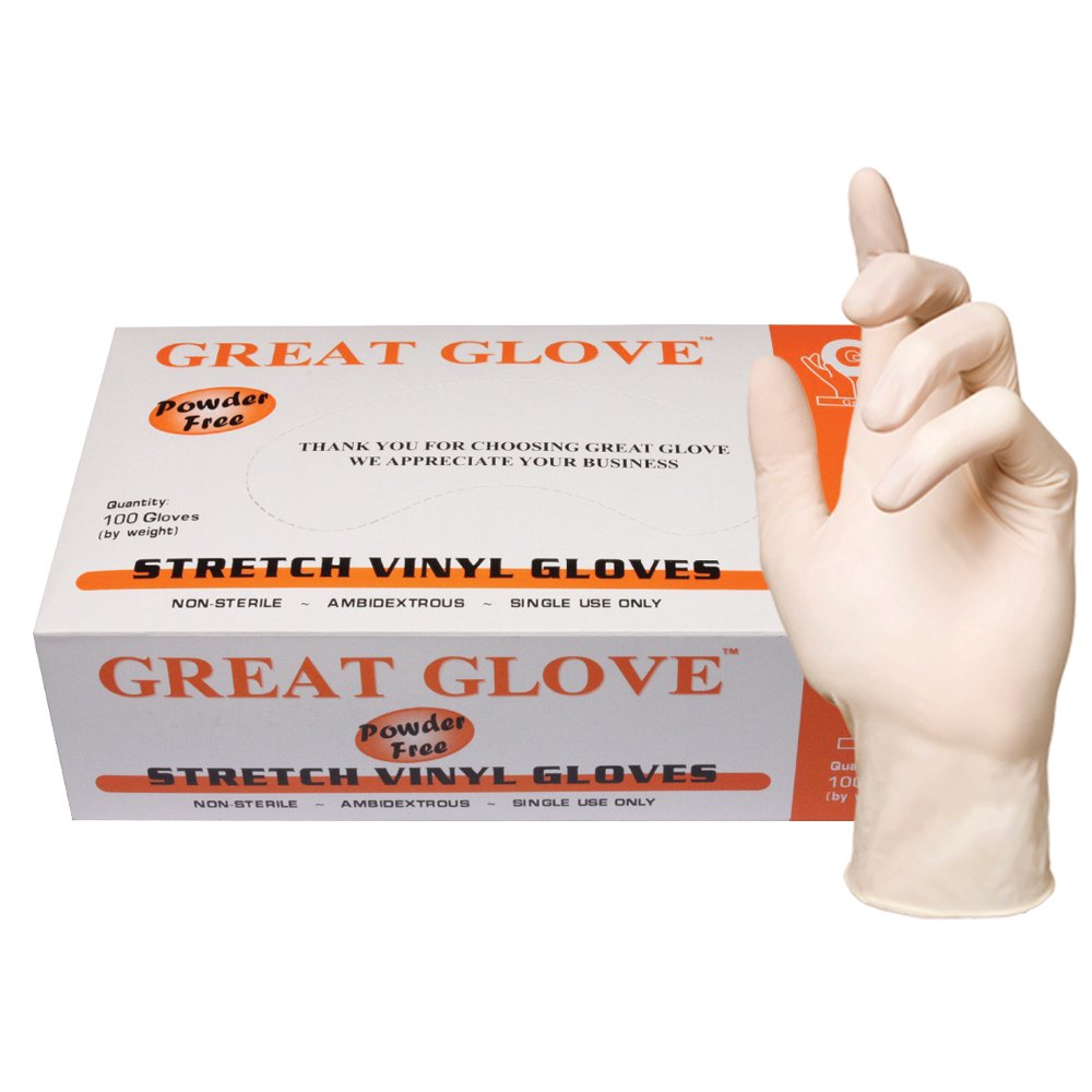 Great Glove Industrial Grade Stretch Vinyl Disposable Gloves