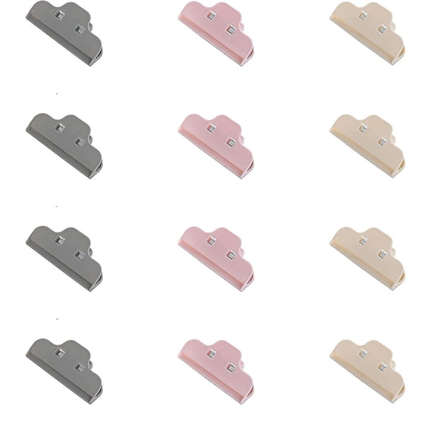 12 piezas de sellador de bolsas de plástico, clips para bolsas de almacenamiento de alimentos frescos, herramienta de cocina, abrazadera de sellado al vacío, clip para alimentos, clips para sella