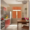 thumbnail image 5 of Set of 3 pieces Kitchen Curtain Blackout K4 Brick Color Rod Pocket Bathroom Short Window Includes Two (2) Tier Panels Linen + One (1) Matching Valance, 5 of 5