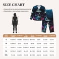 thumbnail image 4 of Honeii Punk Style Blue Haired Skull print Women's Pajama Sets Long Sleeve Button Down Sleepwear Nightwear Soft Pjs Lounge Sets-X-Large, 4 of 7