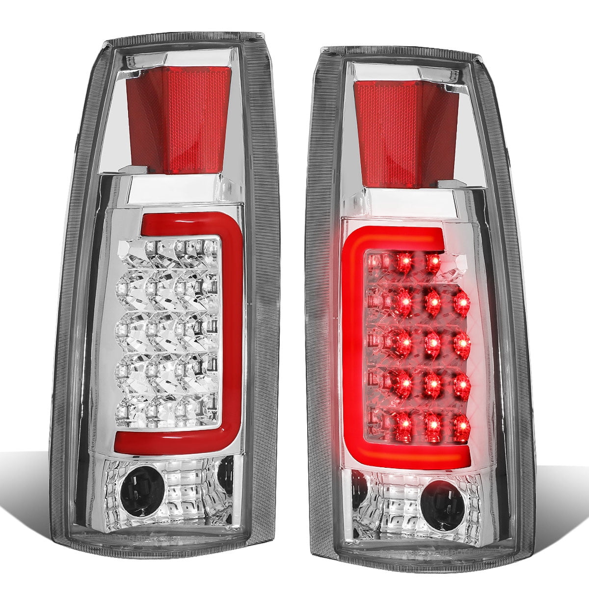 Driver and Passenger Side DNA Motoring TL-C10-LED-3D-BK-CL Tail Brake Lights 