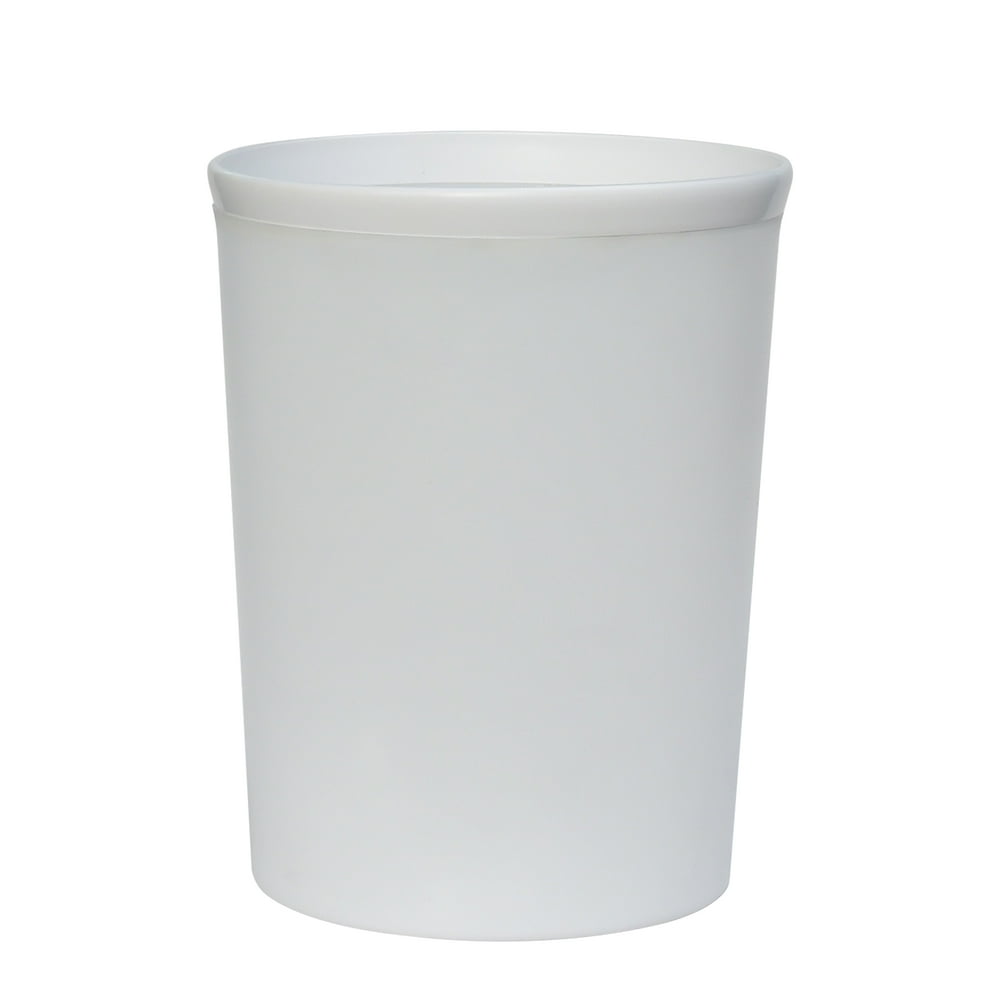 Mainstays Frosted Plastic Bathroom White Wastebasket, 2.1 gal Walmart