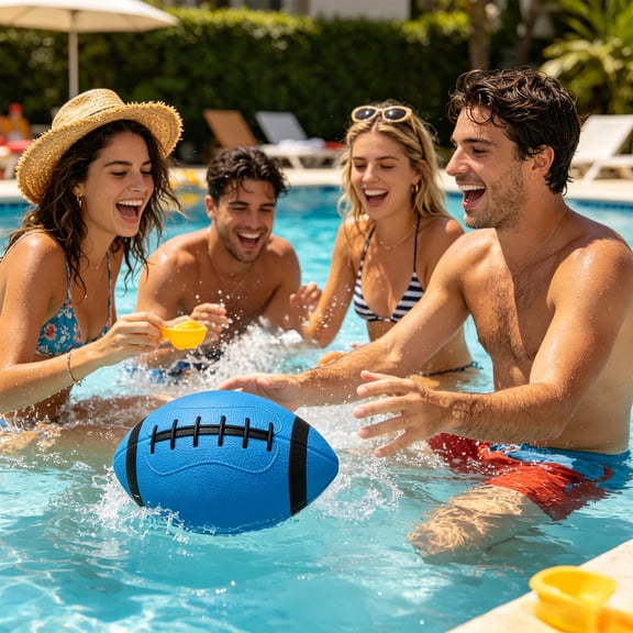 ShaoXinWan Inflatable Gridiron Football Beach Balls,6 Colors Thick PVC Water Play Toys,Durable Inflatable Sports Balls for Pool Beach Outdoor Summer Games