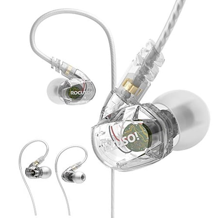 ROCUSO Noise-Isolating Musician's In Ear Monitor, Wired Over Ear Stereo Bass Headphones