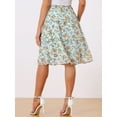 thumbnail image 4 of DARING DIVA Women's Floral Chiffon Layer Ruffle Hem Midi Skirt XS Light Green, 4 of 6