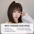 thumbnail image 4 of Peluca sintética recta para mujer, pelo Bob corto con flequillo, negro, marrón, Natural, Cosplay diario, peinado Bobo, resistente al calor, 4 of 4