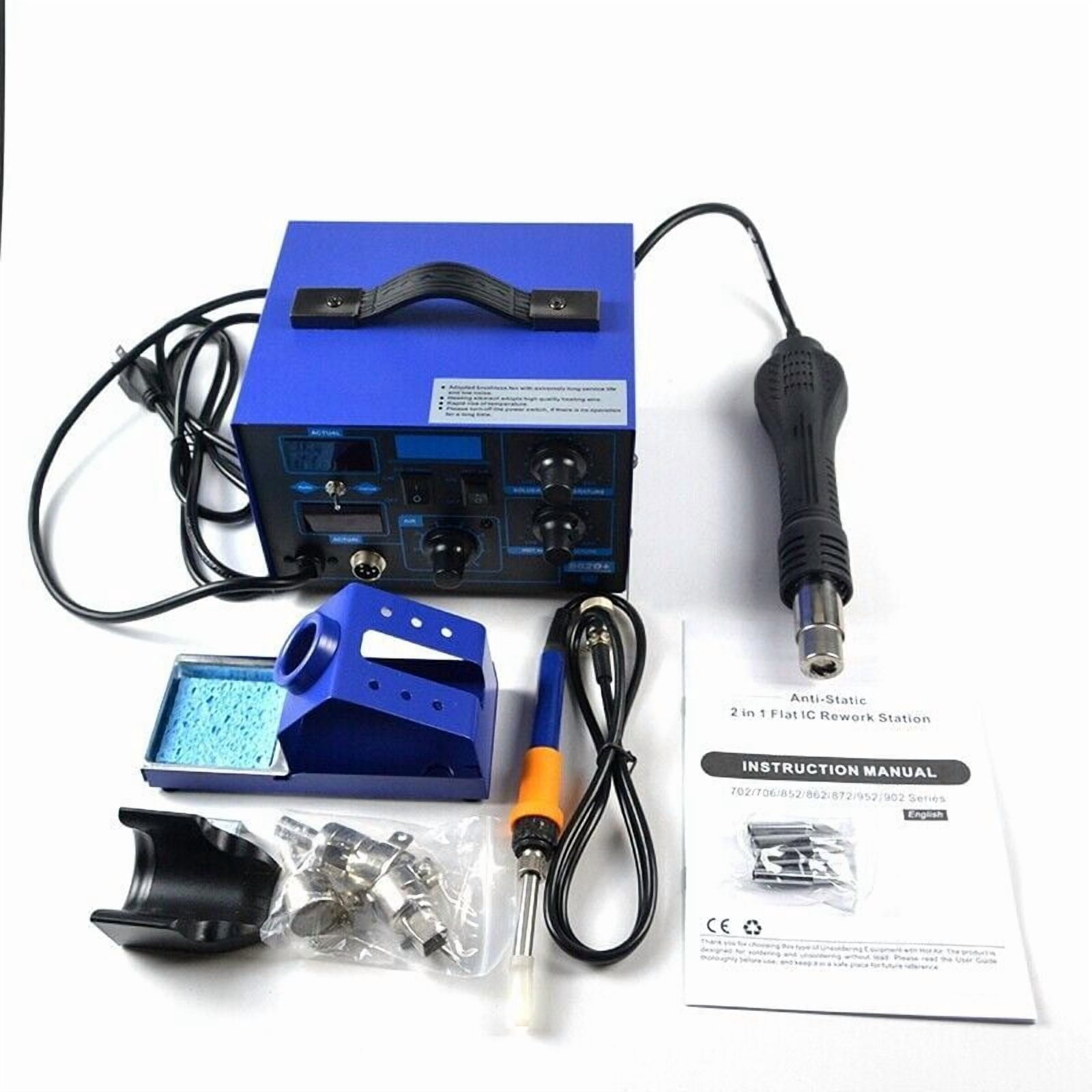2-in-1 862D+ SMD Soldering Iron w/Hot Air Gun Rework Station Digital Display KTM