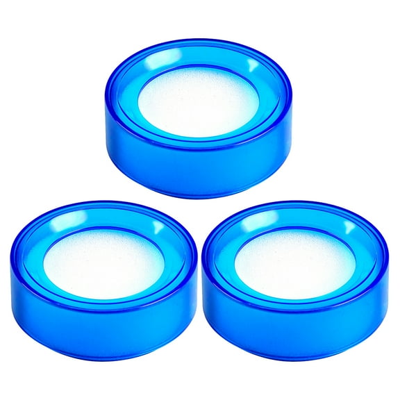 WORGEOUS 3 Pcs Bank Counting Sponge Finger Paper Moistener Pallet with Cover Food Grade Tray Office Blue