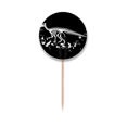 thumbnail image 1 of dinosaur b bs black Toothpick Flags Round Labels Party Decoration, 1 of 3