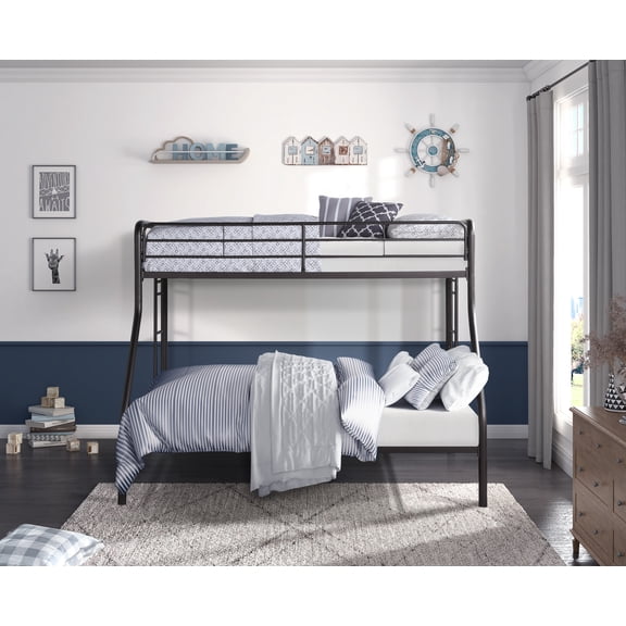 Lexicon Lunar 79" Contemporary Metal Twin Over Full Bunk Bed in Dark Bronze