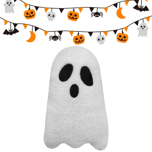 Cute Ghost Indoor Throw Pillow Cojines Halloween Fantasma (B) White