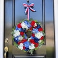 thumbnail image 2 of Licupiee Patriotic Wreath, 2022 New Upgrade July 4th Front Door Wreath, Artificial Plant American Flag Wreath, Red Blue White Memorial Day Wreath, Spring Summer Front Door Farmhouse Wreath, 2 of 6