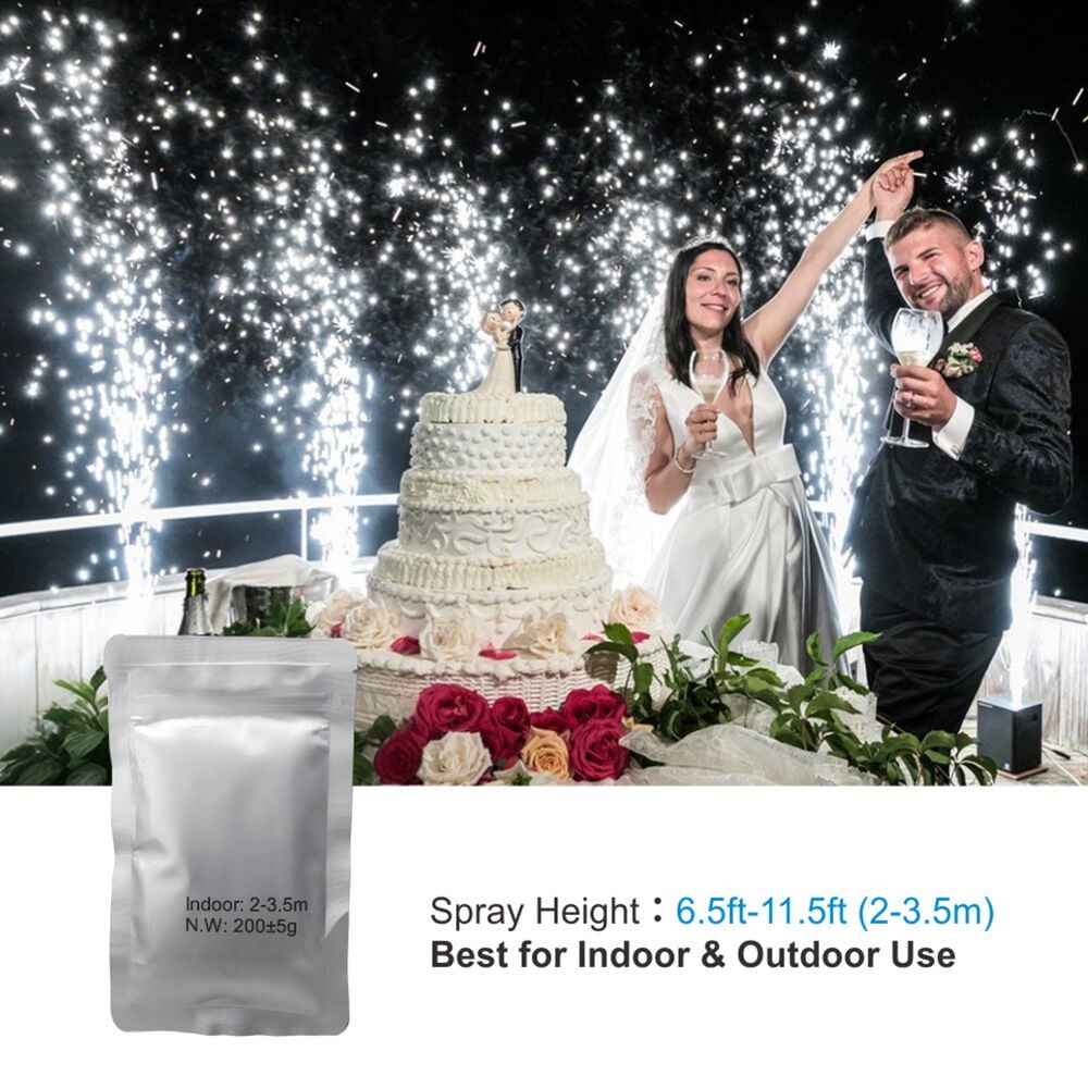 Cold Spark Machine Powder 7.05oz/bag, Premium Small Granules Ti Powder 6.5-11.5ft Height Effects for DJ Stage Party Wedding Show Ceremony Celebrations, Great for Indoor & Outdoor Use (10 Bags)