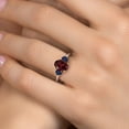 thumbnail image 4 of Gem Stone King 10K Two Tone Gold Red Rhodolite Garnet and Blue Sapphire Engagement Ring for Women | 2.70 Cttw | Oval 9X7MM | Gemstone January Birthstone | Size 7, 4 of 6