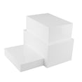 thumbnail image 2 of Tnarru 3 Pieces Buffet Risers Jewelry Display Risers Decoration Display Stand Shelf for Catering Display Retail Collectibles Jewelry White, 2 of 8
