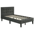 Twin Platform Bed Frame with Headboard, Heavy Duty Fabric Upholstered