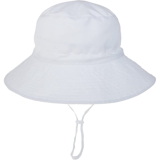 LinYooLi Wide Brim Bucket Hat for Kids Spring Summer Outdoor Sun Protection Headwear Baby Boy Windproof Rope Fisherman Hat