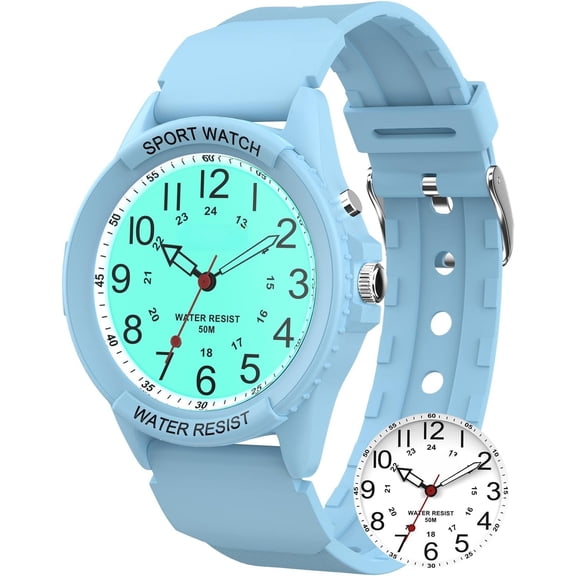 Analog Watch for Women 50M Night Light 12/24H | Easy to Read, Clear 39mm Case, Nurse Essentials, Soft Band, Shockproof, for Nurse Doctors, Daily Commute