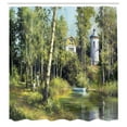 thumbnail image 3 of Ambesonne Nature Shower Curtain, House in Forest, 69"Wx70"L, Green, 3 of 5