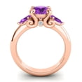 thumbnail image 4 of 2.50 Carat Stunning Round Cut Blue Sapphire & Amethyst Gemstone Anniversary Ring for her Solid 14K Rose Gold Size 4.5 by Diamond-Capitals, 4 of 8