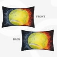 thumbnail image 2 of Zufioo Tennis Ball In Fire And Water Print Double-sided Plush Pillow Cover,Decorative Pillow Protector without Pillow Core, Suitable for Sofa, Bedroom, Car-14"x20", 2 of 6