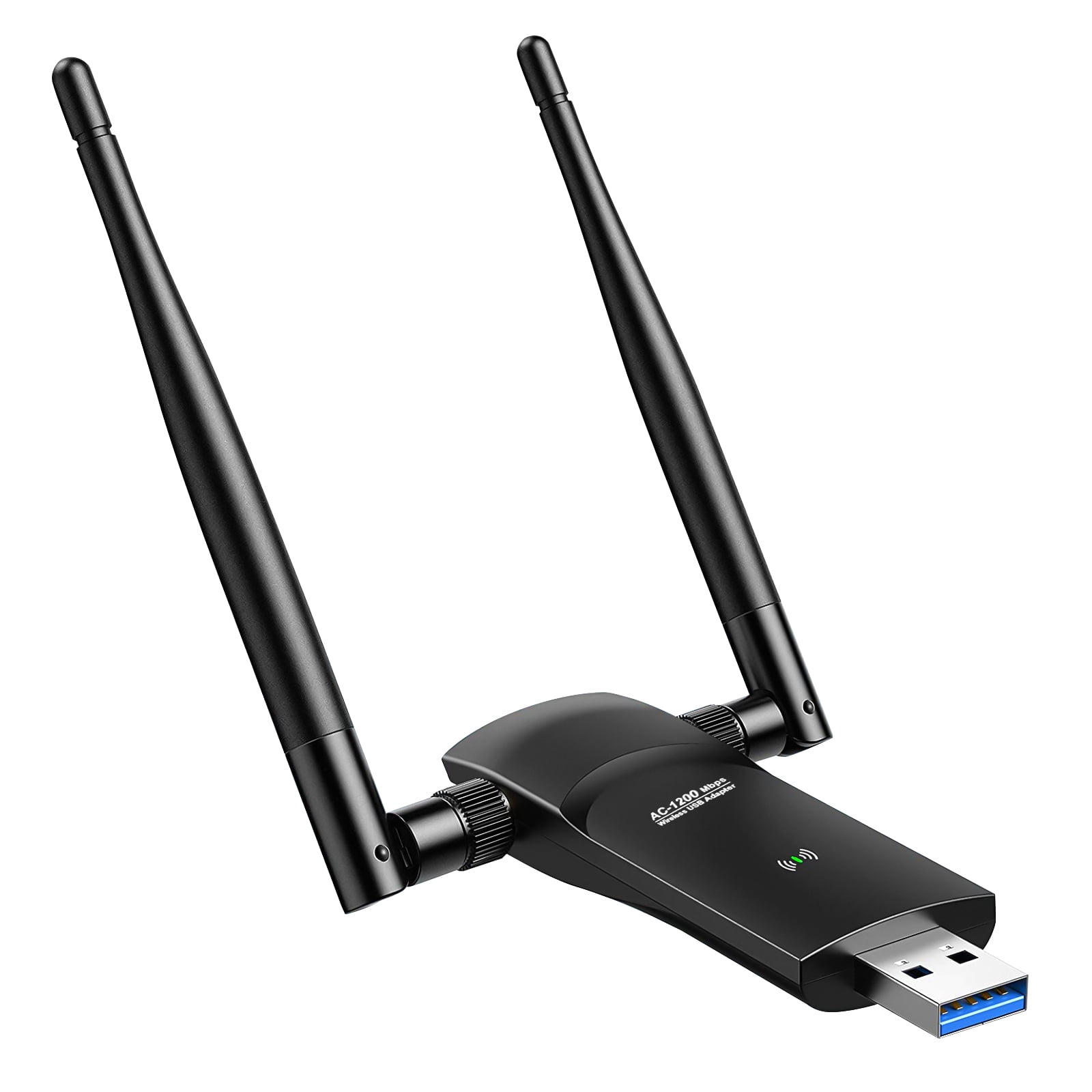 1200Mbps Long Range Dual Band 5GHz/2.4GHz Wireless USB 3.0 WiFi Adapter Antennas 