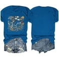 thumbnail image 4 of Fiudx Ofertas Flash Del Día Solo En Línea Blusas con Estampado de Flores para Mujer Top de Manga Corta con Cuello Redondo, 4 of 4