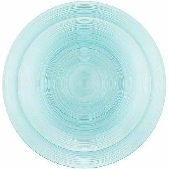 Combo Set 7" Dessert Plates and 10" inch Round Translucent Aqua Blue Plastic Plates with Gold Rim, Disposable China Like Party Plate, Heavy Duty Dinner Charger Plate, Salad, Wedding, Tableware (8)