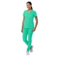 thumbnail image 5 of Adar Addition Go-Basic Scrub Set For Women - Slim V-Neck Scrub Top & Skinny Cargo Scrub Pants - A9200 - Sea Glass - XXS, 5 of 7