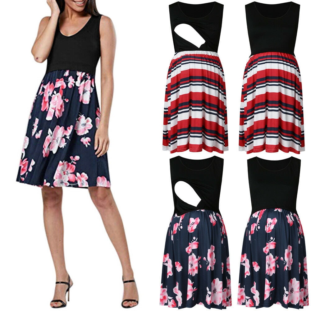 Multitrust Multitrust Women Mother Floral Sleeveless Pregnancy