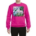 thumbnail image 2 of Unicorn Fanstasy Island Castle Animal Lover Unisex Crewneck Graphic Sweatshirt, Fuschia, Medium, 2 of 3