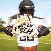 Battle Sports Finally Rich Adult Football Gloves - Medium - Black/White