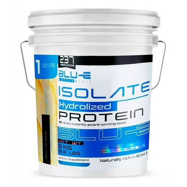 Proteína Whey Hidrolizada Isolate Blu-e 9 Kg 237 Servicios Sabor Vainilla