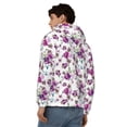 thumbnail image 4 of Goofa Violets Flowers Pattern Mens Full-zip Hoodie, Zip-up Pullover Hooded Sweatshirt, Kangaroo Pocket Hoodie Ideal for Daily Wear, Travel, and Home-XX-Large, 4 of 5
