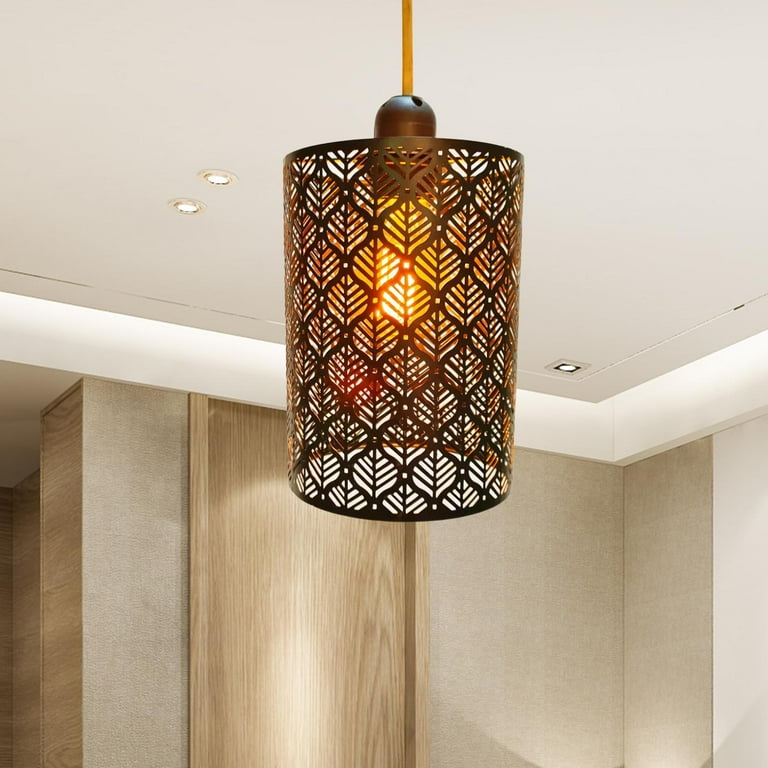 Metal Lampshade Ceiling Light Shade Cover Chandelier Shade Replacement Hanging Light Fixture Cover Pendant Lamp Shade for Cafe Hotel Kitchen 14cmx19cm