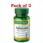Nature's Bounty Melatonin 3mg, 100% Drug Free Sleep Aid, 240 Tabs, 2-Pack