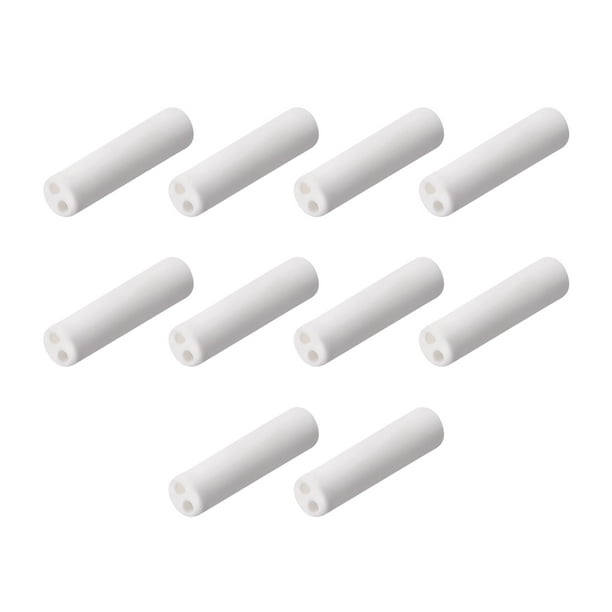 1mm Dia tube isolant céramique alésage double tuyau isolateurs porcelaine  10Pcs 
