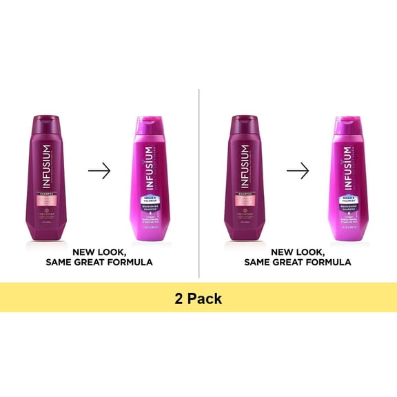 INFUSIUM Shampoo Repair & Volumize 2-Pack - Collagen & Hyaluronic Acid for Dry Damaged Hair, 13.5 FL OZ Each